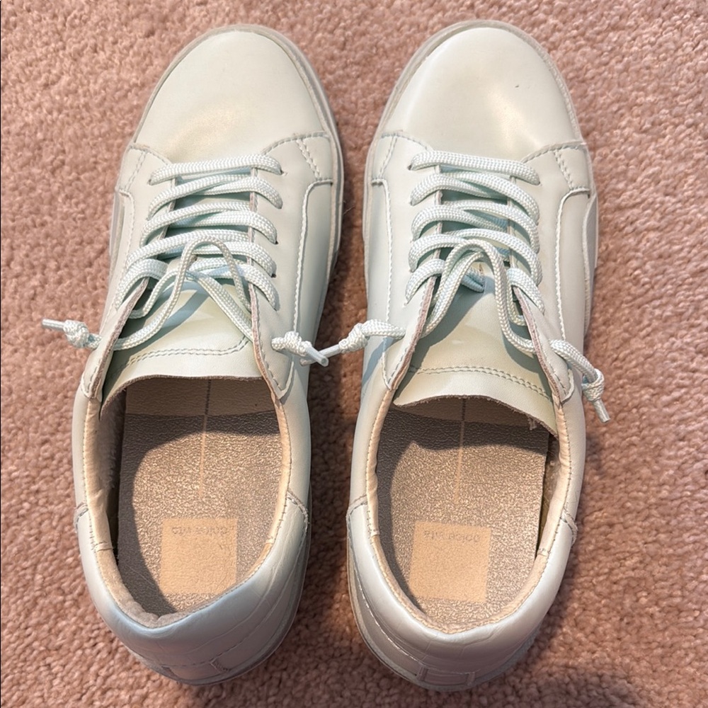 Dolce Vita Mint Green Lace-Up Sneakers